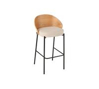 Chaise de Bar Design "Lone" 97cm Naturel & Beige
