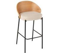 Chaise de Bar Design "Lone" 97cm Naturel & Beige