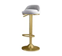 Chaise De Bar En Métal, Tabouret De Maquillage De Vestiaire De Chambre à Coucher D'ascenseur De Chaise De Taille Réglable Avec Le Repose-pieds, Tabouret De Bar De Support D'or, 4(Size:65-80CM,Color:E)