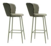 Chaise de bar en tissu et métal Alaska (Lot de 2) vert
