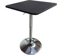 Happy Garden Table de bar Luke – carrée, réglable en hauteur, noire avec pied chromé