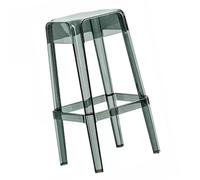 Chaise De Bar Haut en Plastique Tabourets Empilables Tabourets De Comptoir | Tabouret De Bar En Acrylique Tabourets Hauts 45 55 65 75cm, Rond, Pour Salon Salle De Fête(Smoky grey,75cm)