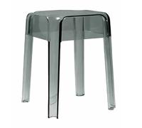 Chaise De Bar Haut en Plastique Tabourets Empilables Tabourets De Comptoir | Tabouret De Bar En Acrylique Tabourets Hauts 45 55 65 75cm, Rond, Pour Salon Salle De Fête(Smoky grey,45cm)