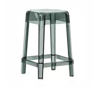 Chaise De Bar Haut en Plastique Tabourets Empilables Tabourets De Comptoir | Tabouret De Bar En Acrylique Tabourets Hauts 45 55 65 75cm, Rond, Pour Salon Salle De Fête(Smoky grey,55cm)