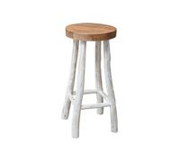 Tabouret De Bar Bois De Teck Massif Blanc
