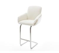 Chaise-de-bar Luan-Flex Bou oux Beige Pied cantilever acier inoxydable Argent