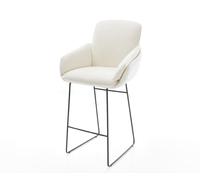 Chaise-de-bar Luan-Flex Bou oux Beige Pied trapèze noir Noir