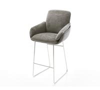 Chaise-de-bar Luan-Flex Bou oux Boue Pied trapèze acier inoxydable Argent