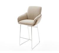 Chaise-de-bar Luan-Flex mélange de matériaux boue piétement traîneau inox ressorts ensachés