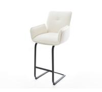 Chaise-de-bar Nela-Flex Bou oux Beige Pied cantilever plat noir Noir