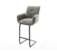 Chaise-de-bar Nela-Flex Bouclé doux Boue Pied cantilever plat noir Noir