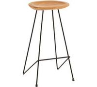 Chaise de bar paris prix interieur non pliable H. 77 cm en teck beige Bois clair G