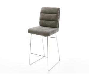 Chaise-de-bar Pela-Flex Bou oux Boue Pied trapèze acier inoxydable Argent