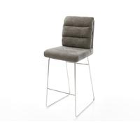 Chaise-de-bar Pela-Flex Bou oux Boue Pied trapèze acier inoxydable Argent