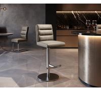 Chaise-de-bar Pela-Flex cuir véritable boue pied pivotant réglable en hauteur acier inoxydable pivotant ressorts ensachés