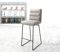 Chaise-de-bar Pela-Flex rayures gris clair cadre de patins métal