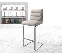 Chaise-de-bar Pela-Flex rayures gris clair chaise cantilever acier plat inoxydable