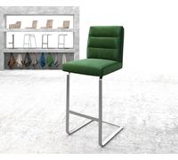 Chaise-de-bar Pela-Flex velours vert chaise cantilever acier plat inoxydable