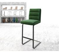 Chaise-de-bar Pela-Flex velours vert chaise cantilever métal plat