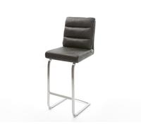 Chaise-de-bar Pela-Flex vintage anthracite cantilever plat acier inoxydable