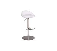 Chaise de bar pivotante 36x35x65/90 cm en PU blanc et chromé