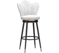 Chaise de Bar pivotante avec Les tabourets pivotants en Forme de pétale Back Kitchen Island Bar Comptoir Hauteur tabourets avec Repose-Pieds Jambes en métal Noir pour Pub Home Bar Dining Room