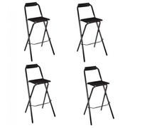 Chaise de bar pliable - Lot de 4 - Noir - Louna