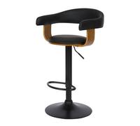 Chaise de bar réglable 62/84 cm en cuir synthétique noir - Harold - Rendez-Vous Déco