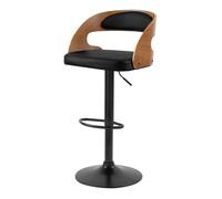 Chaise de bar réglable 62/84 cm et pivotante en cuir synthétique noir - Louis - Maison Pavane
