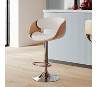 Chaise de bar réglable en cuir synthétique blanc 62,5 83,5 cm - adelmar