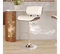 Chaise de bar réglable en pu blanc 65-86 cm - melchior