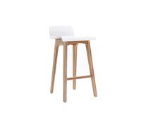 Miliboo Chaise de Bar scandinave Bois et Blanc H65 cm BALTIK