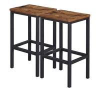 VASAGLE Lot de 2 Chaises de Bar, Tabourets Hauts, sièges, pour Cuisine, Salle à Manger, Salon, Style Industriel, Marron Rustique et Noir LBC65X