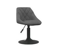 vidaXL Chaise de salle à manger Velours gris foncé Pivotante Hauteur réglable 62,5 cm