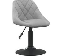 vidaXL Chaise de salle à manger – Chaise pivotante – Hauteur réglable – Velours gris clair