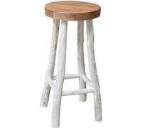 Chaise de bar vidaxl interieur non pliable H. 76 cm en teck bois Brun G