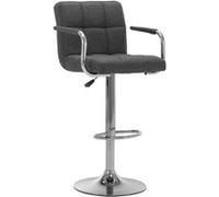 Lot de 2 Chaises de Bar Sièges Pub Bistrot Cuisine Salon Gris Foncé Tissu vidaXL