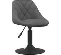 vidaXL Chaise de salle à manger Velours gris foncé Pivotante Hauteur réglable 62,5 cm