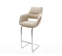 Chaise-de-bar Yago-Flex mélange de matériaux microfibre boue / bouclé boue cadre luge plat acier inoxydable Ressorts ensachés