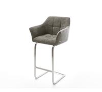 Chaise-de-bar Yulo-Flex Bou oux Boue Pied cantilever acier inoxydable Argent