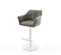 Chaise-de-bar Yulo-Flex Bou oux Boue Pied pivotant réglable en hauteur blanc Blanc