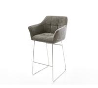 Chaise-de-bar Yulo-Flex Bou oux Boue Pied trapèze acier inoxydable Argent