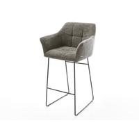 Chaise-de-bar Yulo-Flex Bou oux Boue Pied trapèze noir Noir