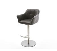 Chaise-de-bar Yulo-Flex vintage anthracite base tournante réglable en haut acier inoxydable