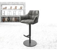 Chaise-de-bar Yulo-Flex vintage gris base tournante réglable en haut métal