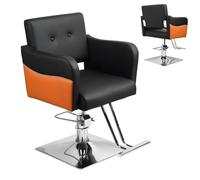 Chaise de barbier, chaise salon coiffure avec pompe hydraulique robuste, réglable en hauteur, chaises hydrauliques pivotantes à 360°, charge maximale 330 lb, équipement beauté pour coiffeur Noir