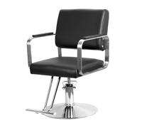 Chaise de barbier hydraulique équipement de salon robuste avec base pivotante réglable en hauteur siège de style ergonomique pour coiffeur beauté spa salon de tatouage capacité de 330 lb noir No