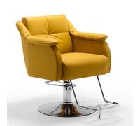 Chaise De Barbier Pivotante Professionnelle,Chaise De Coiffure Intérieure Réglable En Hauteur,Chaise De Barbier En Cuir Entièrement Rembourrée Avec Une Largeur D'assise Confortable,Jaune