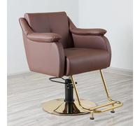 Chaise De Barbier Pivotante Professionnelle,Chaise De Coiffure Intérieure Réglable En Hauteur,Chaise De Barbier En Cuir Entièrement Rembourrée Avec Une Largeur D'assise Confortable,Marron
