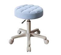Chaise de barbier pivotante réglable avec roues - Chaise de maquillage élégante pour chambre de fille, tabouret polyvalent de bureau et de coiffeuse, parfait pour le salon (couleur : bleu)